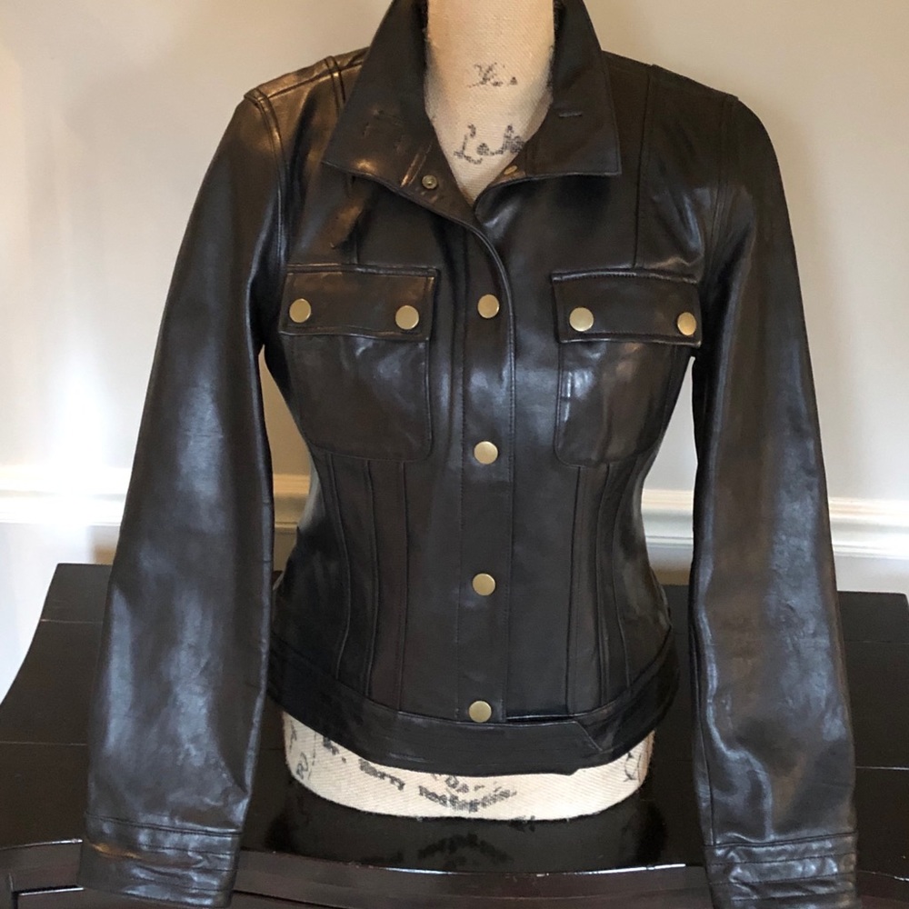 Ladies Banana Republic Black Leather Jacket